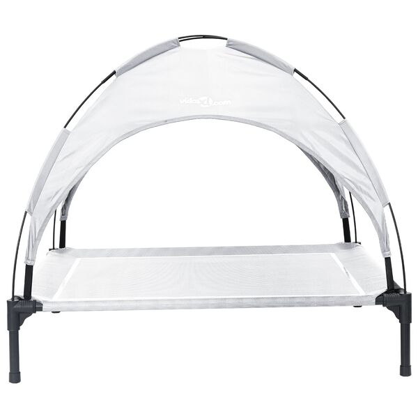 vidaXL Psí postel Stříbrně šedá 104 x 86 x 84,5 cm Ocel