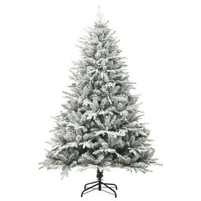 vidaXL Umělý vánoční stromek LED a sada koulí zasněžený 150cm PVC a PE