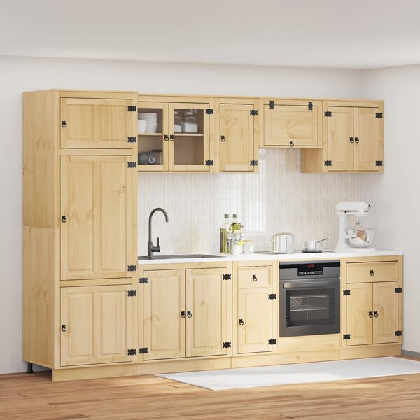 vidaXL Truhl&aacute;řsk&yacute; s polic&iacute; SKI 9 pcs Medov&aacute; Hněd&aacute; Masivn&iacute; borov&eacute; dřevo