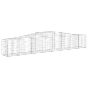 vidaXL Klenutý gabionový koš 400 x 50 x 60/80 cm pozinkované železo