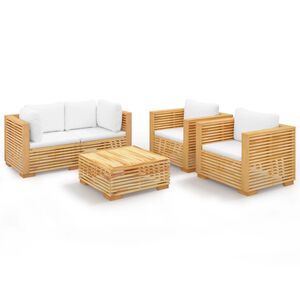 vidaXL 5d&iacute;ln&aacute; zahradn&iacute; sedac&iacute; souprava s podu&scaron;kami masivn&iacute; teak