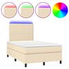 vidaXL Box spring postel s matrac&iacute; a LED kr&eacute;mov&aacute; 120 x 200 cm textil
