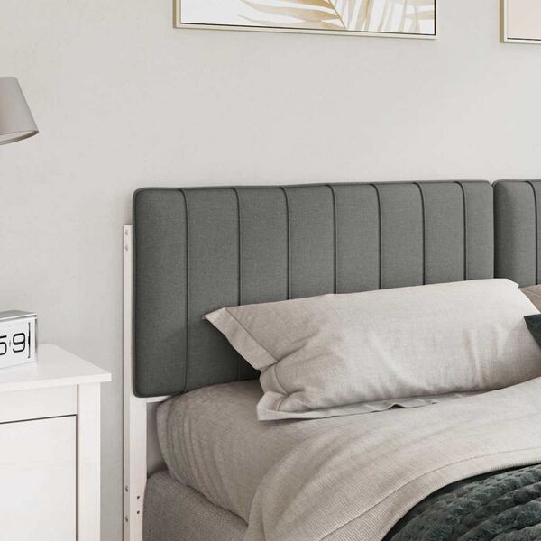 vidaXL Čalouněn&eacute; čelo postele s čelo B&iacute;l&aacute; a světl&aacute; &scaron;ed&aacute; 200 cm