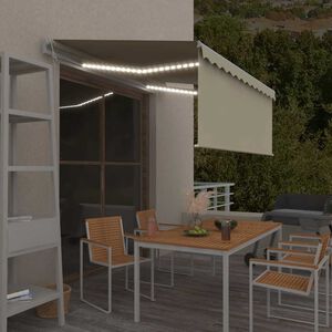 vidaXL Automatick&aacute; mark&yacute;za roleta LED a senzor větru 3x2,5 m kr&eacute;mov&aacute;