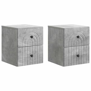 vidaXL N&aacute;stěnn&yacute; nočn&iacute; stolek 2 pcs Betonově &scaron;ed&aacute; 33 x 34,5 x 40 cm