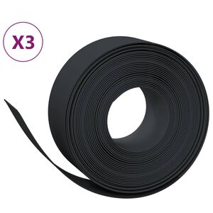 vidaXL Travn&iacute; lemy 3 ks čern&eacute; 10 m 20 cm polyethylen