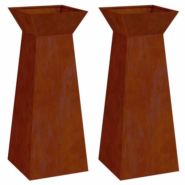 vidaXL Sloupov&yacute; květin&aacute;č 2 pcs Stř&iacute;brn&aacute; 40 x 40 x 100 cm