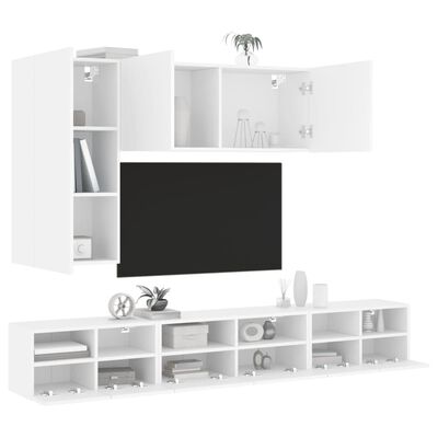 vidaXL 5dílná obývací stěna bílá kompozitní dřevo