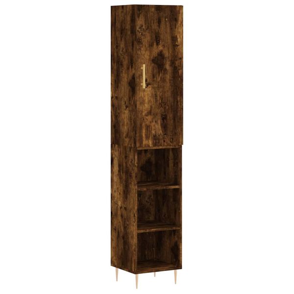 vidaXL Skř&iacute;ň highboard kouřov&yacute; dub 34,5 x 34 x 180 cm kompozitn&iacute; dřevo