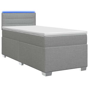 vidaXL Box spring postel s matrac&iacute; a LED Světle &scaron;ed&aacute; 80 x 200 cm