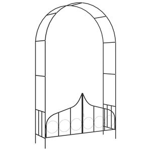 vidaXL Zahradn&iacute; oblouk s br&aacute;nou čern&yacute; 138 x 40 x 238 cm železo