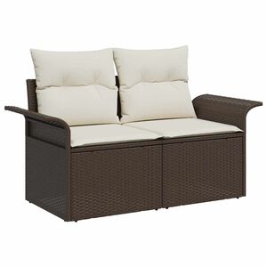 vidaXL Zahradn&iacute; sofa s pol&scaron;t&aacute;řem Hněd&aacute; 141 x 62 x 69 cm polyratan