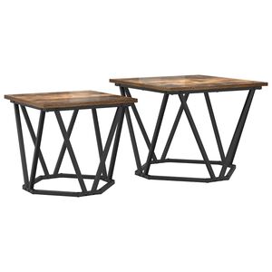 vidaXL Sada odkl&aacute;dac&iacute;ch stolků 2 pcs Kouřov&yacute; dub