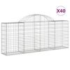 vidaXL Klenut&eacute; gabionov&eacute; ko&scaron;e 40ks 200x30x80/100 cm pozinkovan&eacute; železo