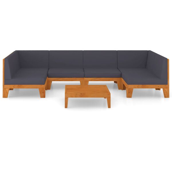 vidaXL 7dílná zahradní sedací souprava s poduškami masivní akácie