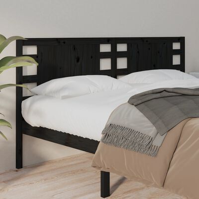 vidaXL Čelo postele černé 206 x 4 x 100 cm masivní borovice