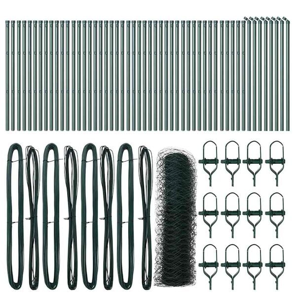 vidaXL Plotov&yacute; sloupek. Zelen&aacute; 100 x 0,5 m (50 mm s&iacute;ťovina) Ocel a PVC