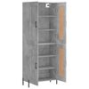 vidaXL Skř&iacute;ň highboard betonově &scaron;ed&aacute; 69,5x34x180 cm kompozitn&iacute; dřevo