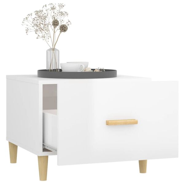 vidaXL Konferenční stolek lesklý bílý 50 x 50 x 40 cm kompozitní dřevo