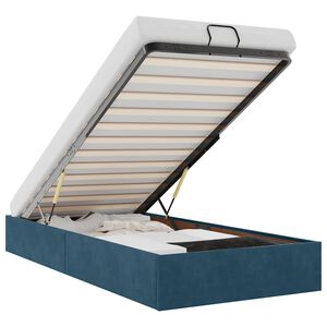 vidaXL Osmansk&yacute; r&aacute;m postele bez matrace tmavě modr&aacute; 90x200 cm samet