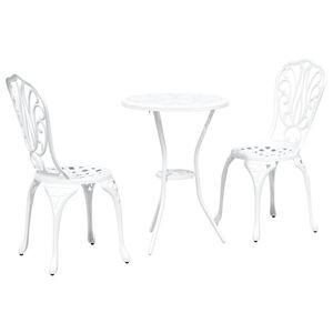 vidaXL Zahradní bistro set 3 pcs Bílá Hliník
