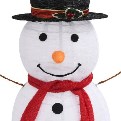 vidaXL Dekorativní vánoční sněhulák s LED luxusní tkanina 120 cm