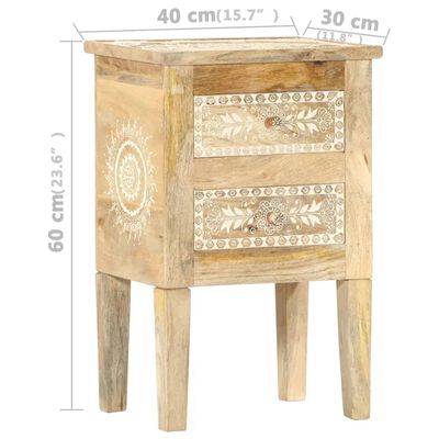 vidaXL Ručně malovaný noční stolek 40 x 30 x 60 cm masivní mangovník