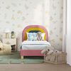 vidaXL R&aacute;m postele pro batole s čelem s čelo Růžov&aacute; 70 x 140 cm samet