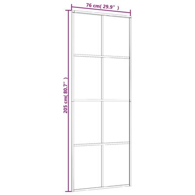 vidaXL Posuvné dveře černé 76 x 205 cm ESG sklo a hliník