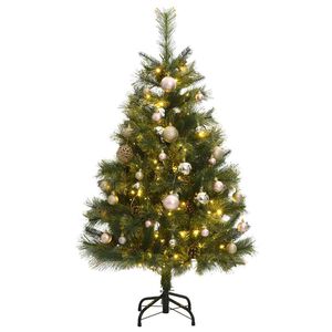 vidaXL Uměl&yacute; skl&aacute;pěc&iacute; v&aacute;nočn&iacute; stromek se 150 LED a koulemi 120 cm