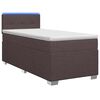 vidaXL Box spring postel s matrac&iacute; a LED Tmavě hněd&aacute; 100 x 200 cm