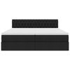 vidaXL Postel s &uacute;ložn&yacute;m prostorem s čelo Čern&aacute; 200 x 200 cm Uměl&aacute; kůže