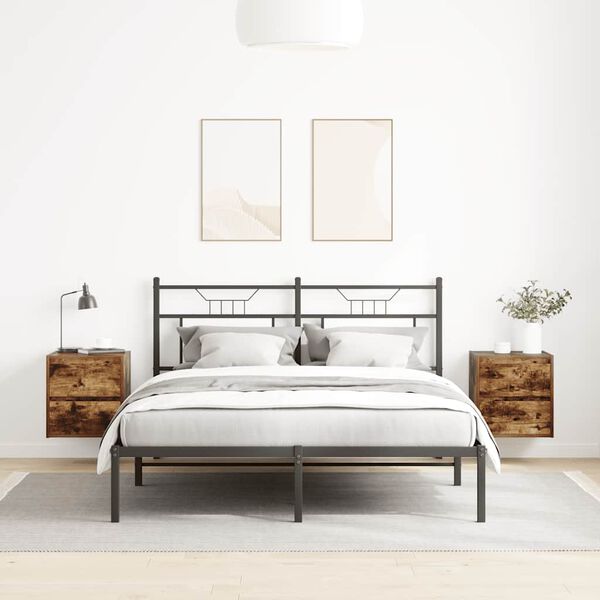 vidaXL N&aacute;stěnn&eacute; nočn&iacute; stolky 2 ks kouřov&yacute; dub 38x34x40 cm