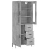 vidaXL Skř&iacute;ň highboard betonově &scaron;ed&aacute; 69,5x34x180 cm kompozitn&iacute; dřevo