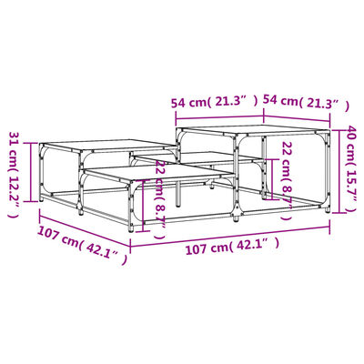 vidaXL Konferenční stolek dub sonoma 107x107x40 cm kompozitní dřevo