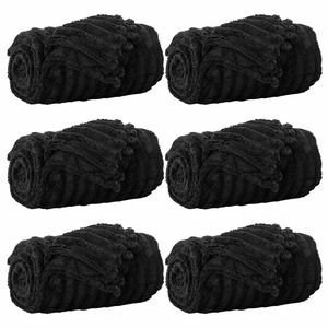 vidaXL Dekoračn&iacute; deky 6 ks Čern&aacute; 200 x 150 cm 4.75 kg Fleece