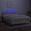 vidaXL Box spring postel s matrac&iacute; a LED kr&eacute;mov&aacute; 140x190 cm textil