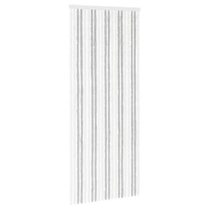 vidaXL Z&aacute;clona proti hmyzu Chenille Světle &scaron;ed&aacute; a b&iacute;l&aacute; 90 x 220 cm