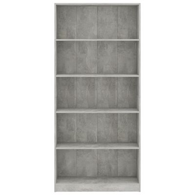 vidaXL 5patrová knihovna betonově šedá 80 x 24 x 175 cm dřevotříska