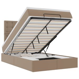 vidaXL Osmansk&yacute; r&aacute;m postele s matrac&iacute; cappuccino 120x190 cm uměl&aacute; kůže