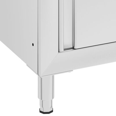 vidaXL Gastro pracovní stůl se skříňkou 60 x 60 x 96 cm nerezová ocel