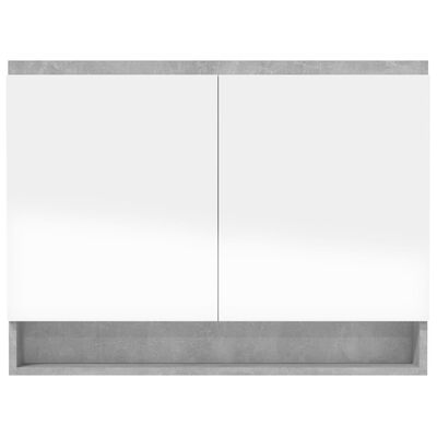 vidaXL Koupelnová skříňka se zrcadlem 80x15x60 cm MDF betonově šedá