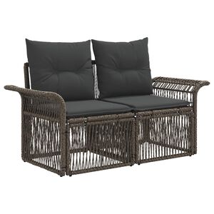vidaXL Zahradn&iacute; sofa 2-Počet m&iacute;st &Scaron;ed&aacute; polyratan
