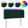 vidaXL Čelo postele s LED tmavě zelen&eacute; 83 x 16 x 78/88 cm samet