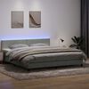 vidaXL Box spring postel s matrac&iacute; a LED světle &scaron;ed&aacute; 180x210 cm samet