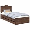 vidaXL R&aacute;m postele se z&aacute;suvkou Hněd&yacute; dub 90 x 190 cm Inžen&yacute;rsk&eacute; dřevo