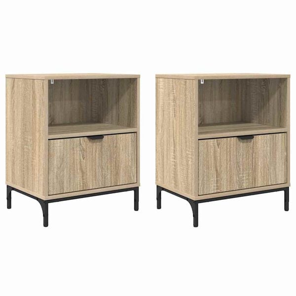 vidaXL Nočn&iacute; skř&iacute;ňka 2 pcs dub sonoma 49 x 36 x 61 cm Kompozitn&iacute; dřevo