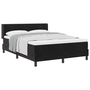 vidaXL Postel s boxspringem s čelo Čern&yacute; 190 x 140 cm samet