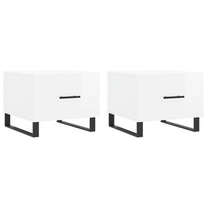 vidaXL Konferenčn&iacute; stolky 2 ks leskl&eacute; b&iacute;l&eacute; 50x50x40cm kompozitn&iacute; dřevo