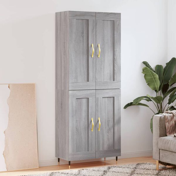 vidaXL Skř&iacute;ň highboard &scaron;ed&aacute; sonoma 69,5 x 34 x 180 cm kompozitn&iacute; dřevo